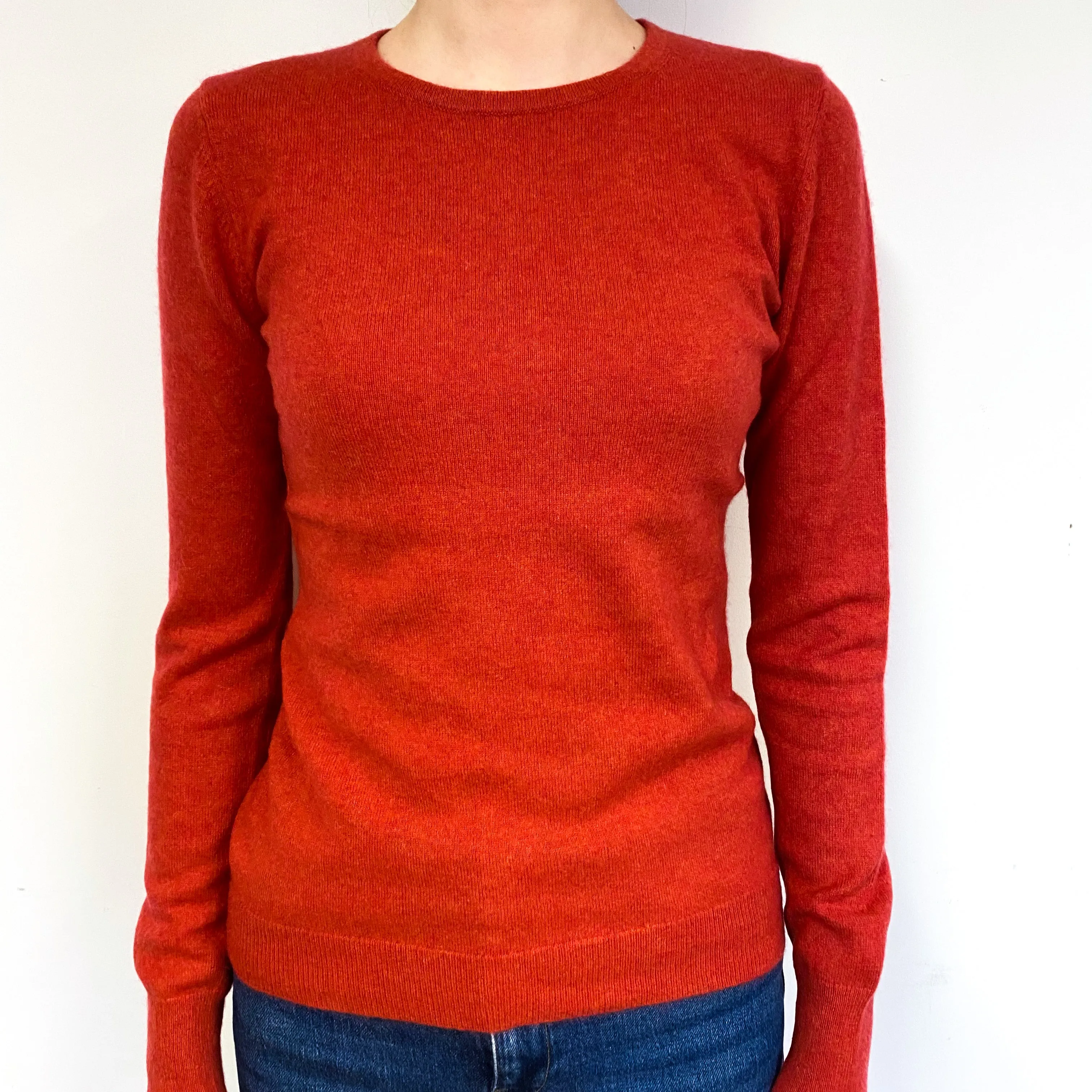 Paprika Red Cashmere Crew Neck Jumper Extra Small