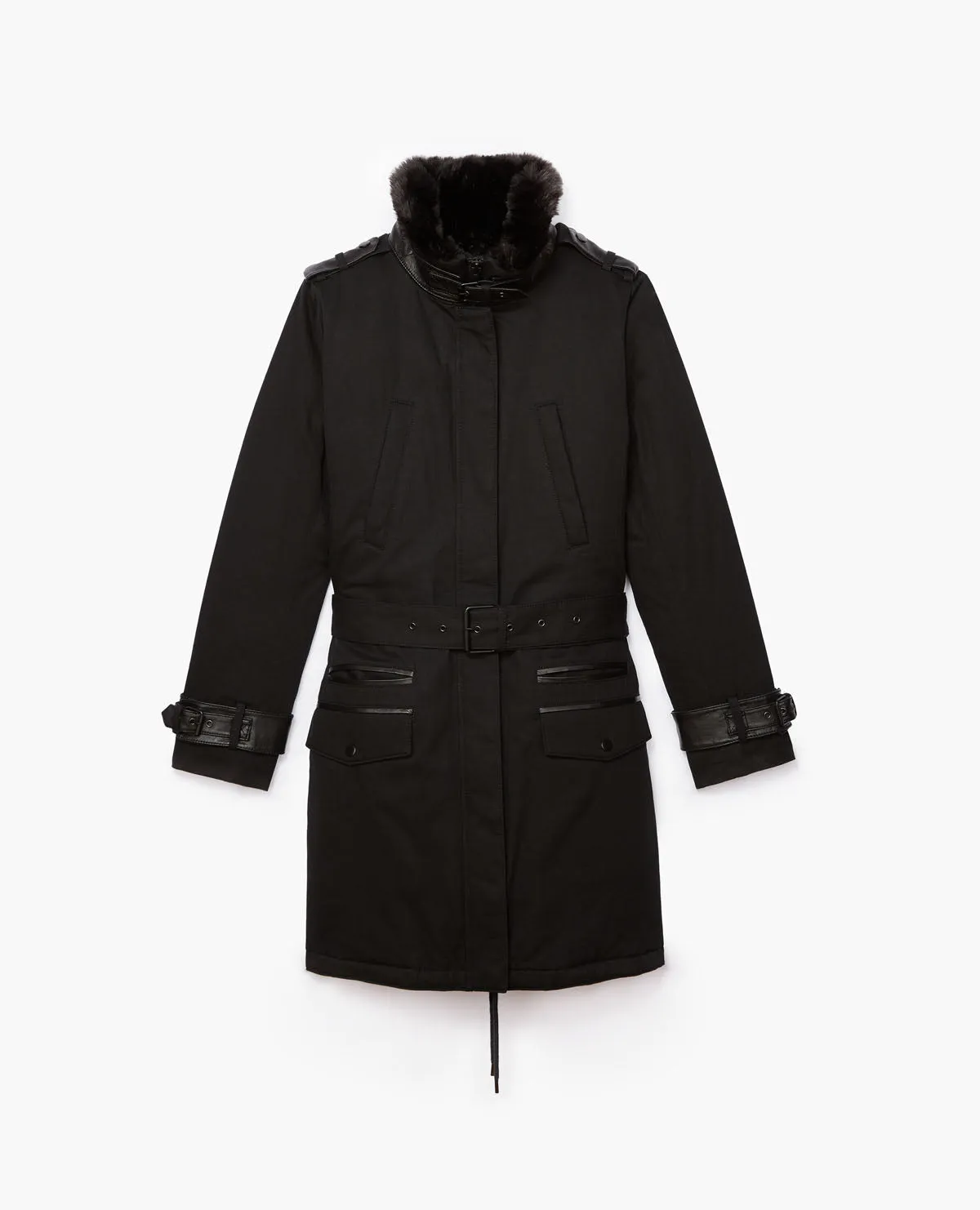 Parka à col façon fourrure