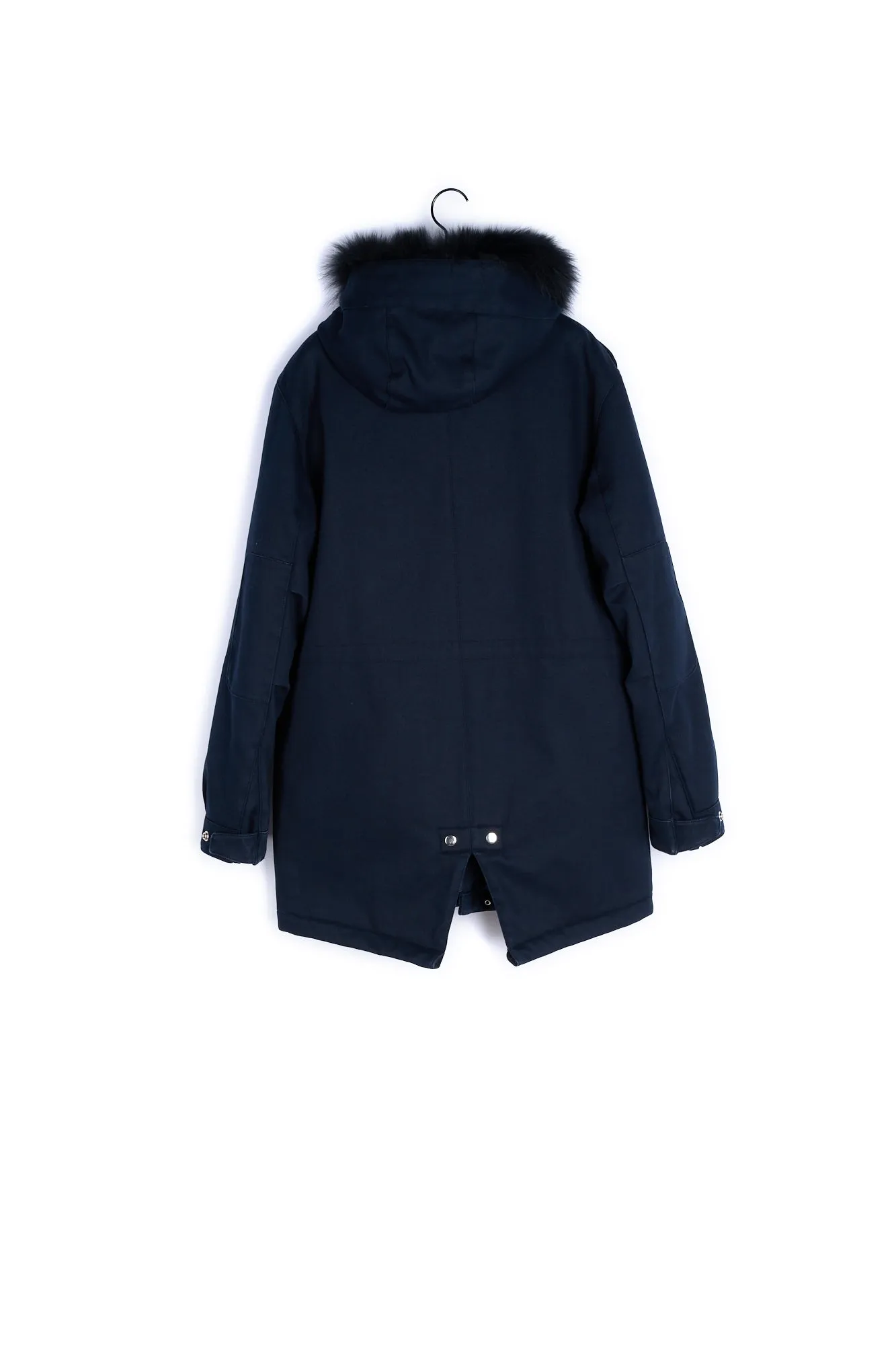 Parka en twill de coton, détails cuir