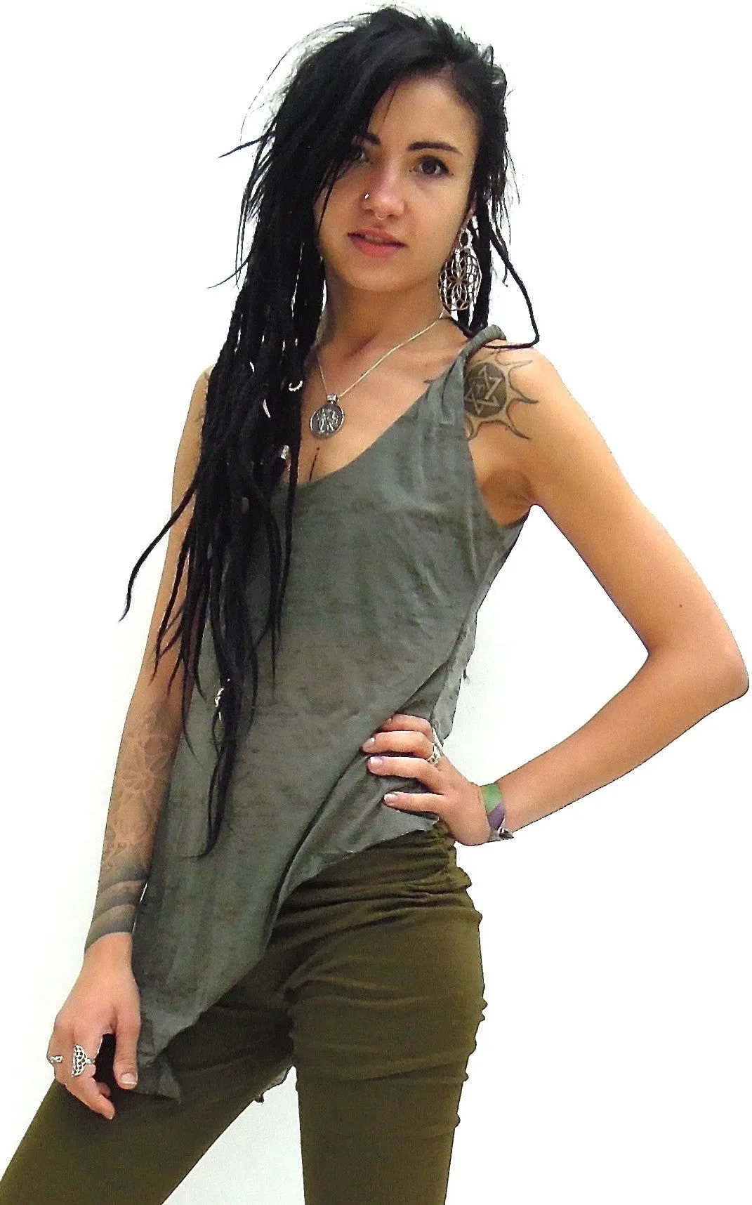 Pixie Sleeveless Pointy Vest Top