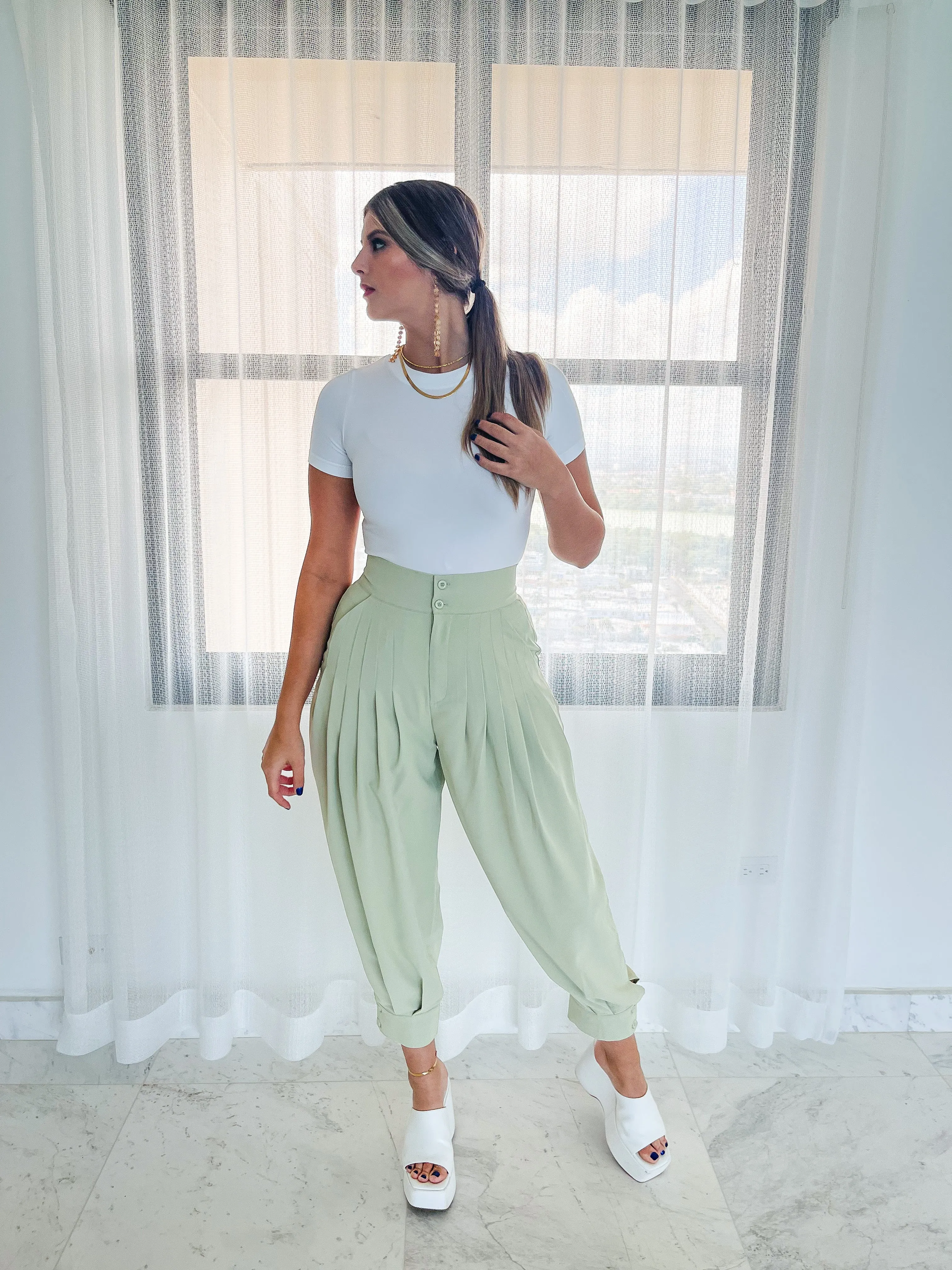 PLEATED PANTS