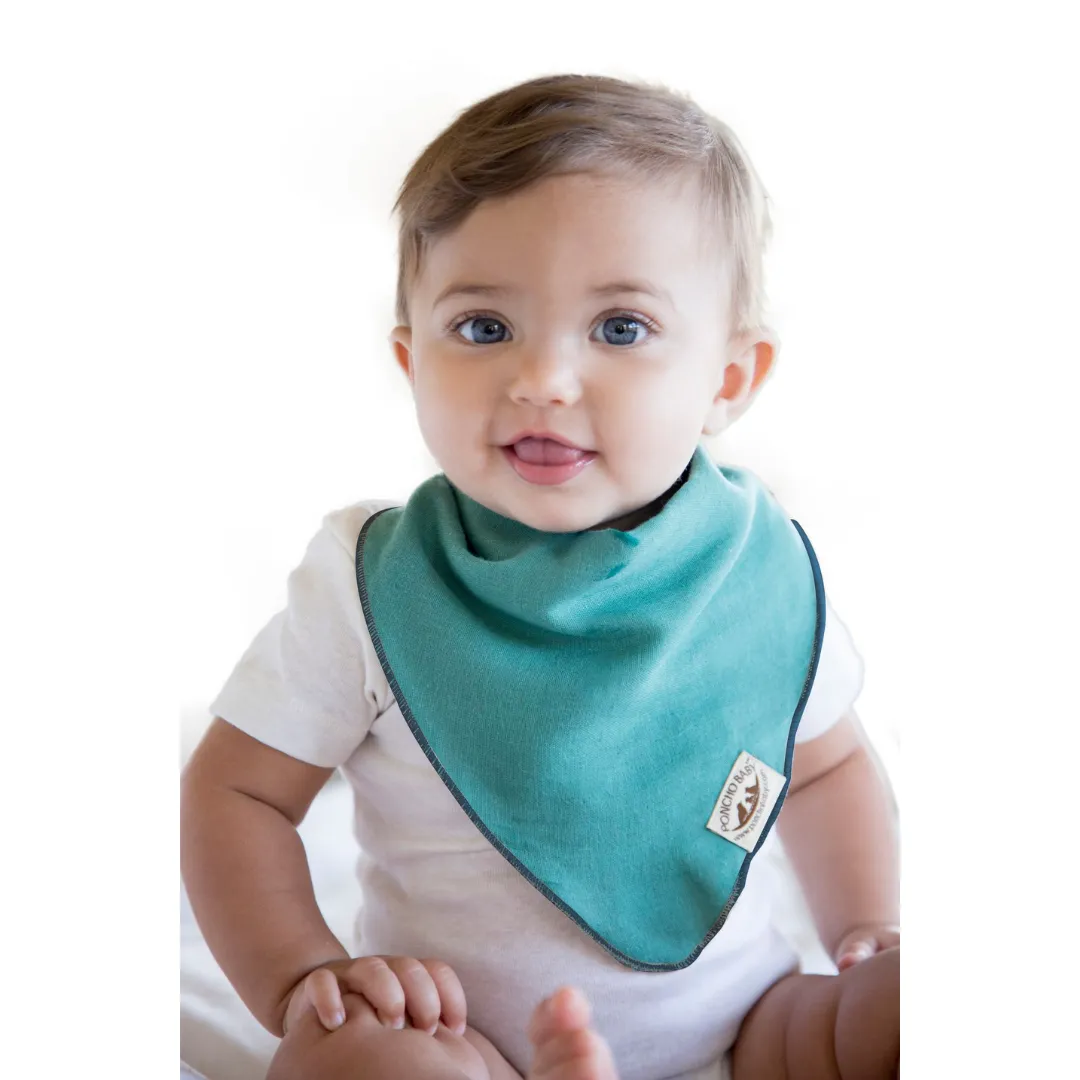 Poncho Baby Classic Bandana Bib - Reversible Emerald/Navy
