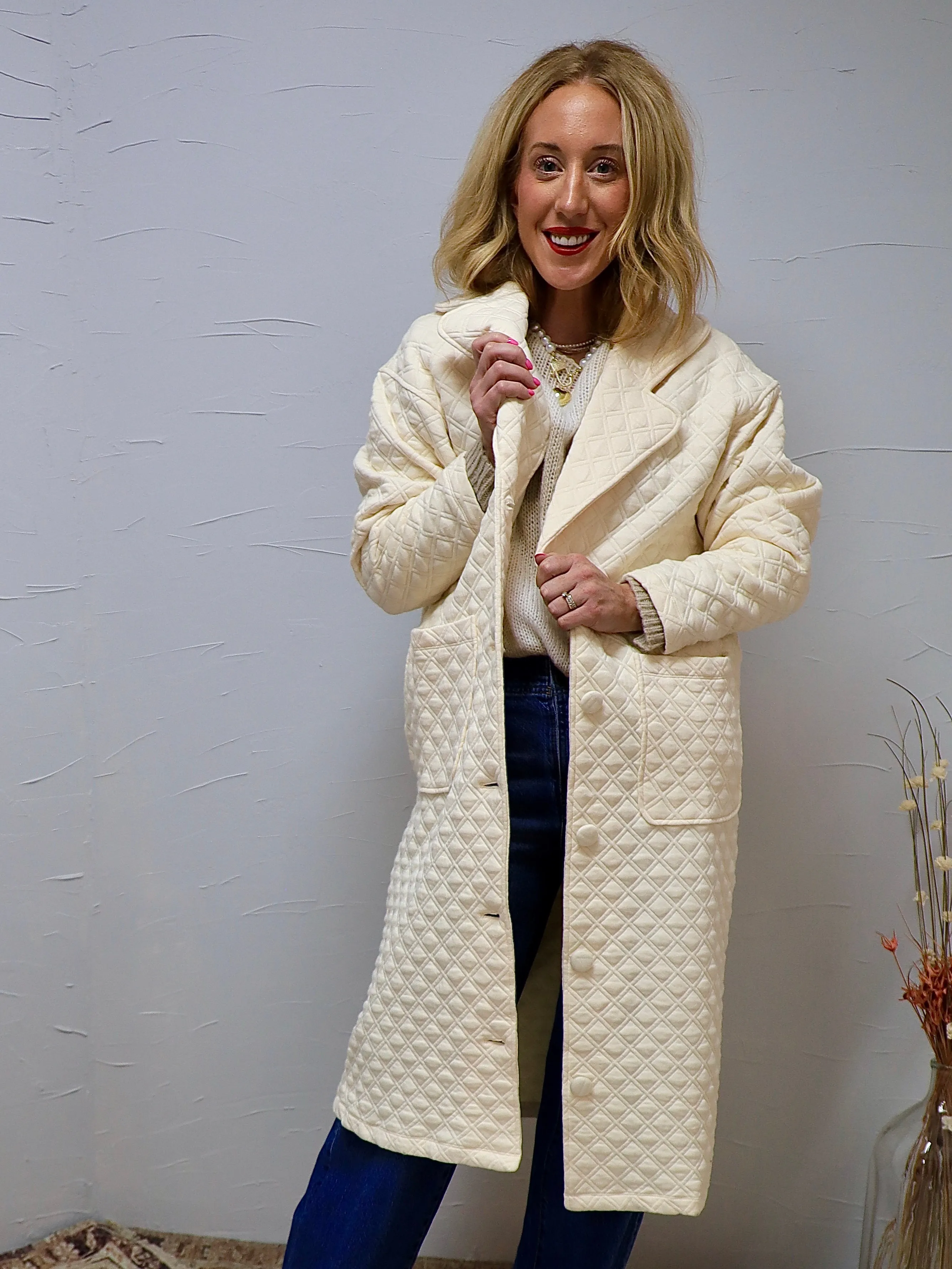 Quilted For Life Jacket In Cream