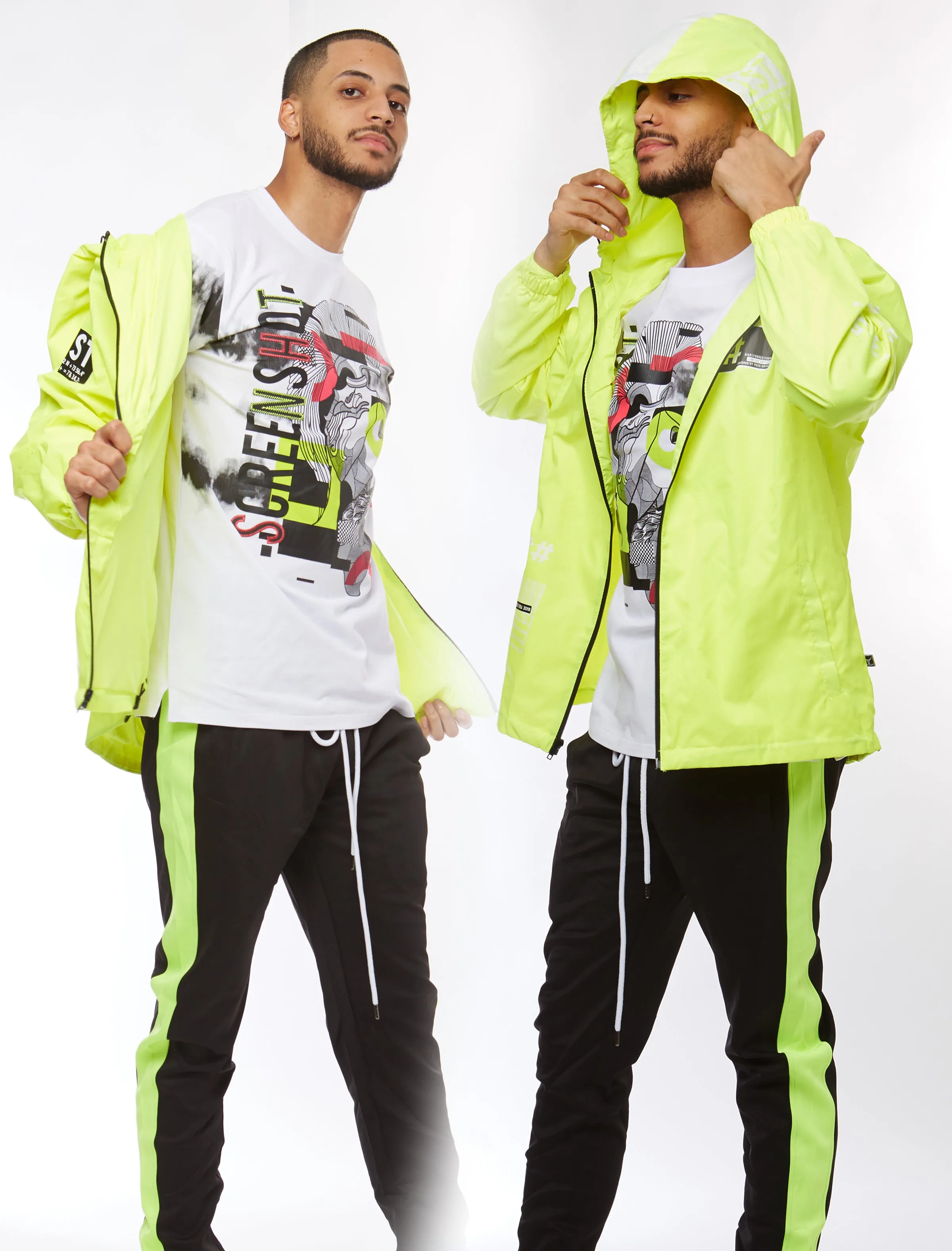 S51005-FASHION WINDBREAKER JACKET (NEON YELLOW)