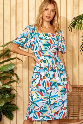 Satin Printed Dress