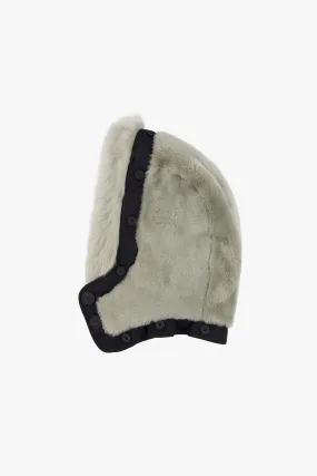 Shearling Quilt Hood - Pale Jade / Natural White