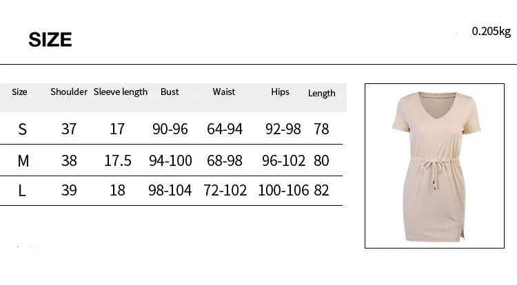 Short Sleeve Dress w/ Drawstring Belt