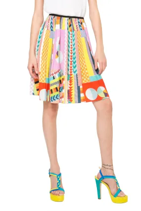 Sofia Bright Pleated Flared Skirt Desigual by Mr Christian Lacroix Desigual Style 61F2LA3