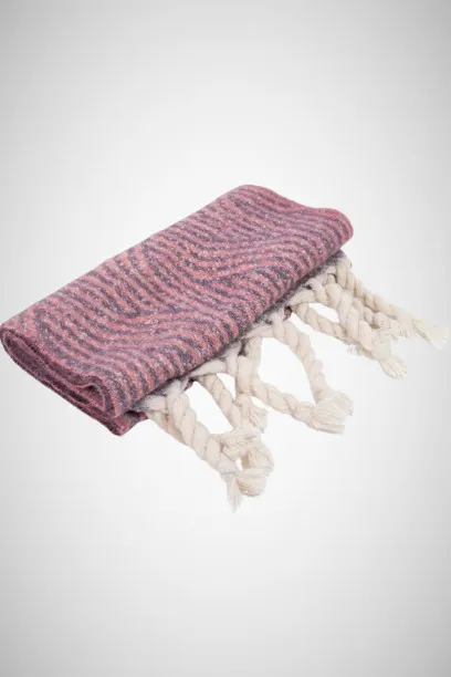 Soft Striped Fringe Oblong Scarf