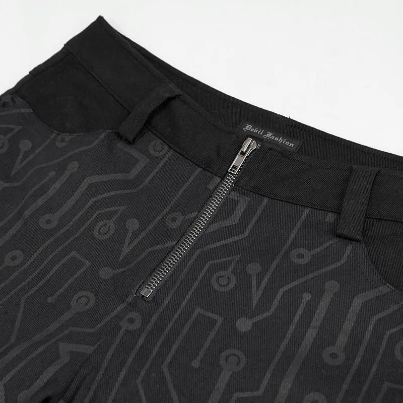 'Spy Groove' Cyberpunk Printed Pants