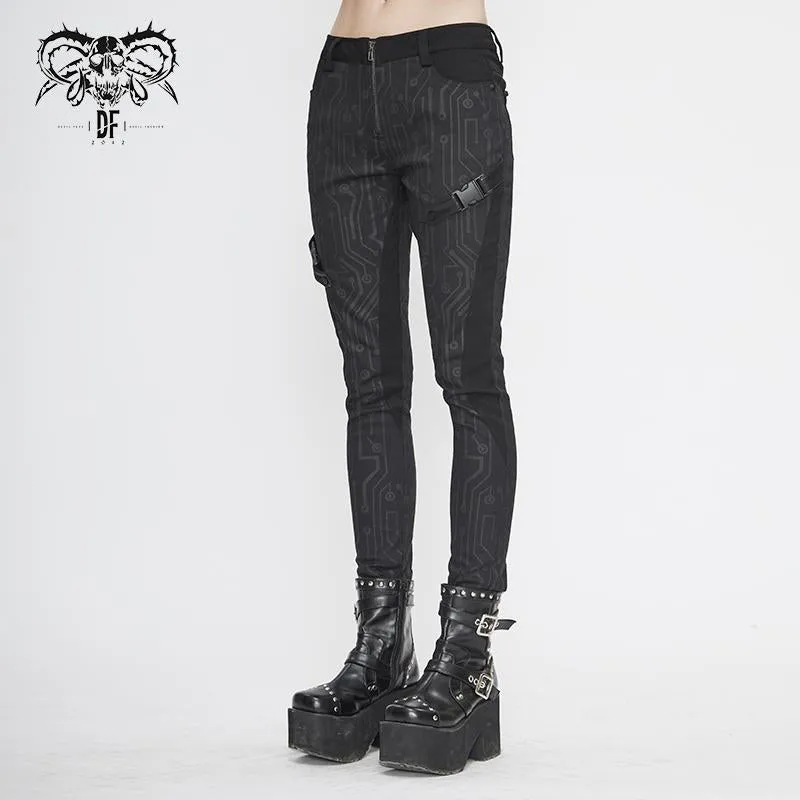 'Spy Groove' Cyberpunk Printed Pants