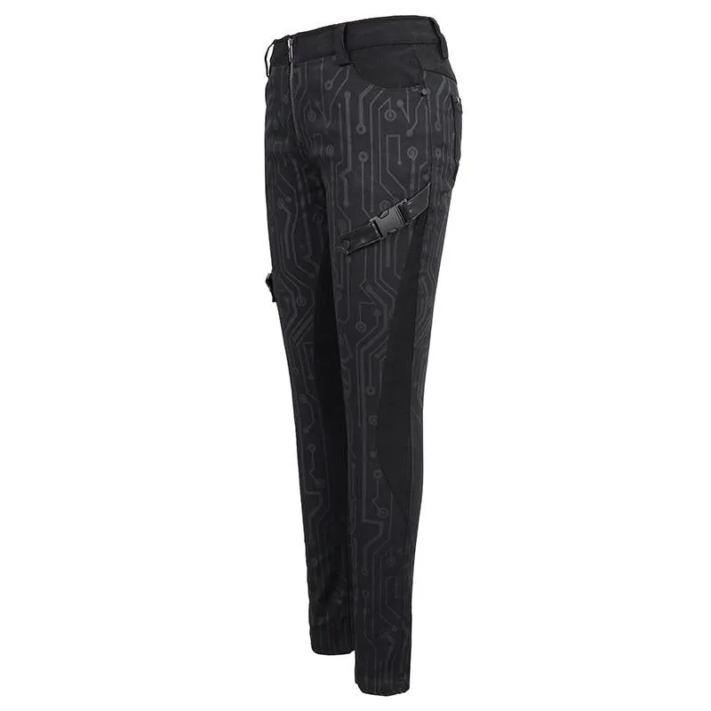 'Spy Groove' Cyberpunk Printed Pants