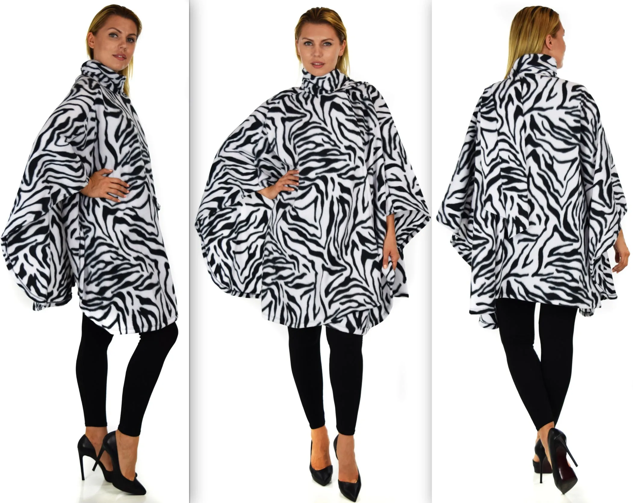 Ultimate Travelers Full Size Poncho, Plus Size Poncho, Fleece Cape, Fleece poncho, Plus size Clothing, Comfortable, Stylish with Muffler.