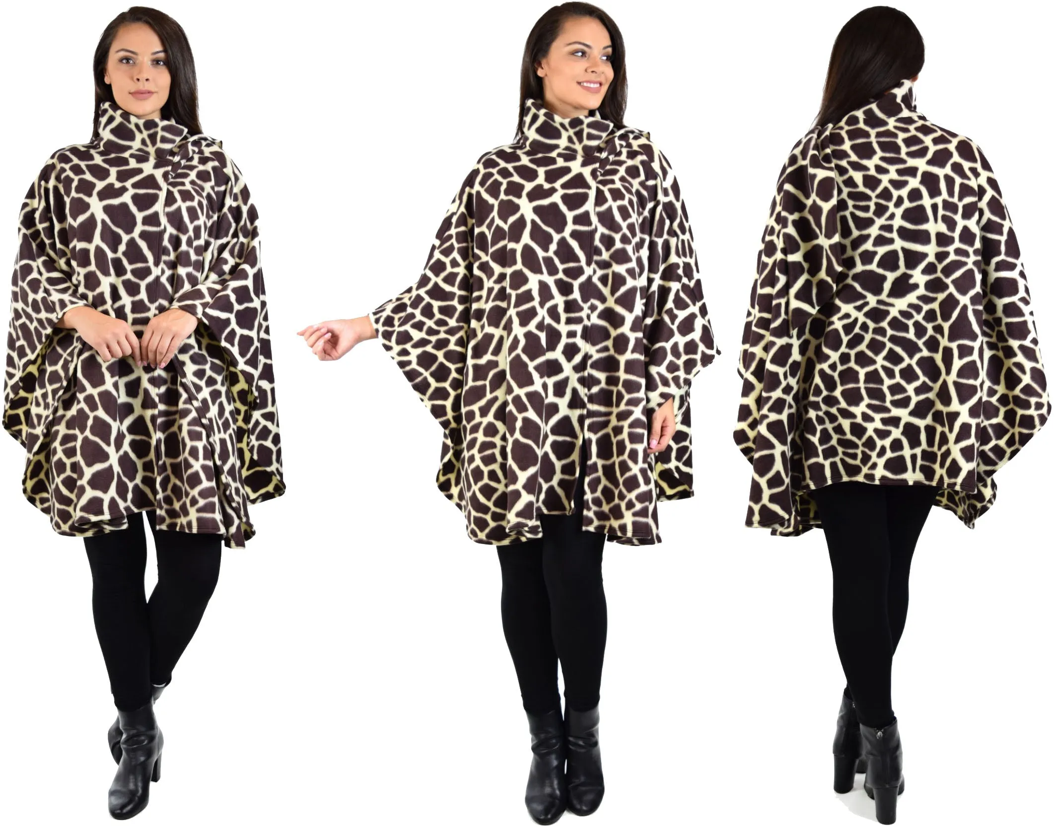 Ultimate Travelers Full Size Poncho, Plus Size Poncho, Fleece Cape, Fleece poncho, Plus size Clothing, Comfortable, Stylish with Muffler.