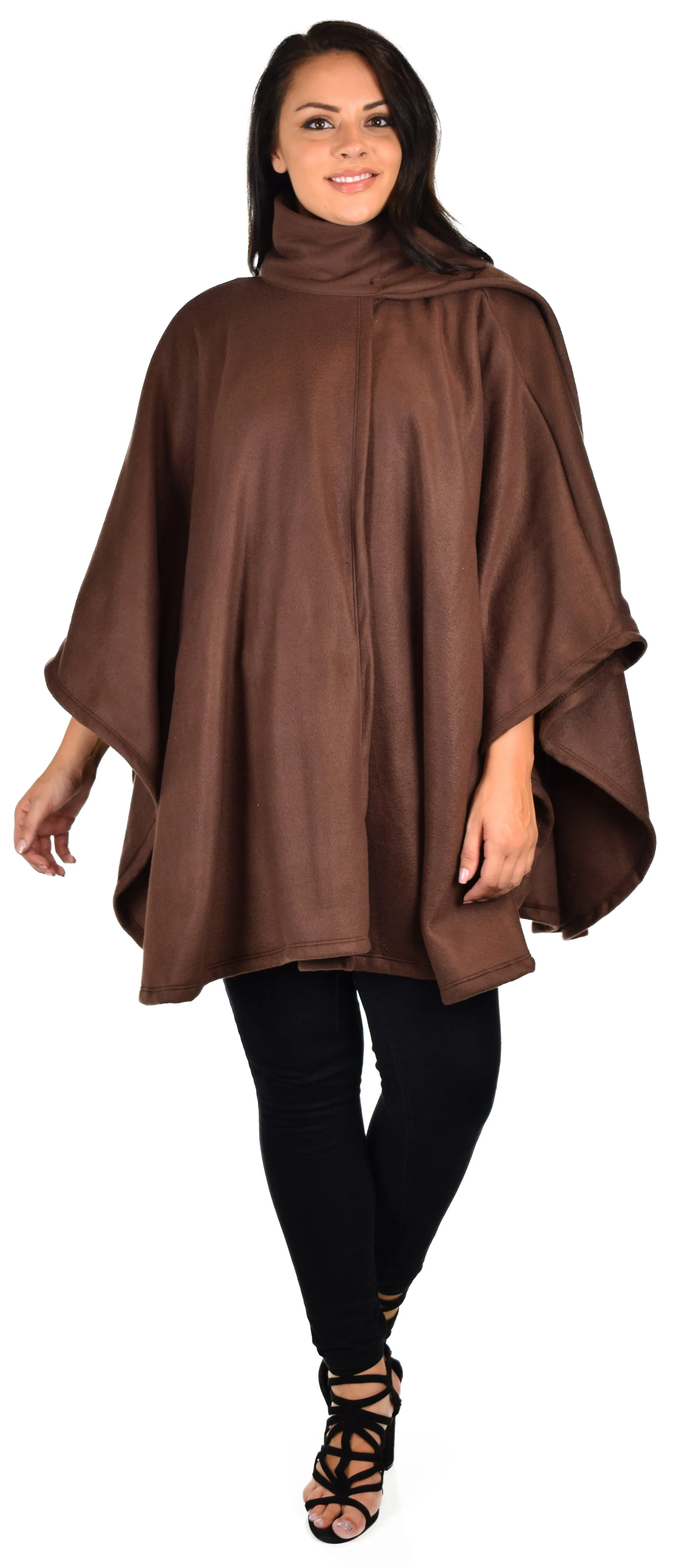 Ultimate Travelers Full Size Poncho, Plus Size Poncho, Fleece Cape, Fleece poncho, Plus size Clothing, Comfortable, Stylish with Muffler.