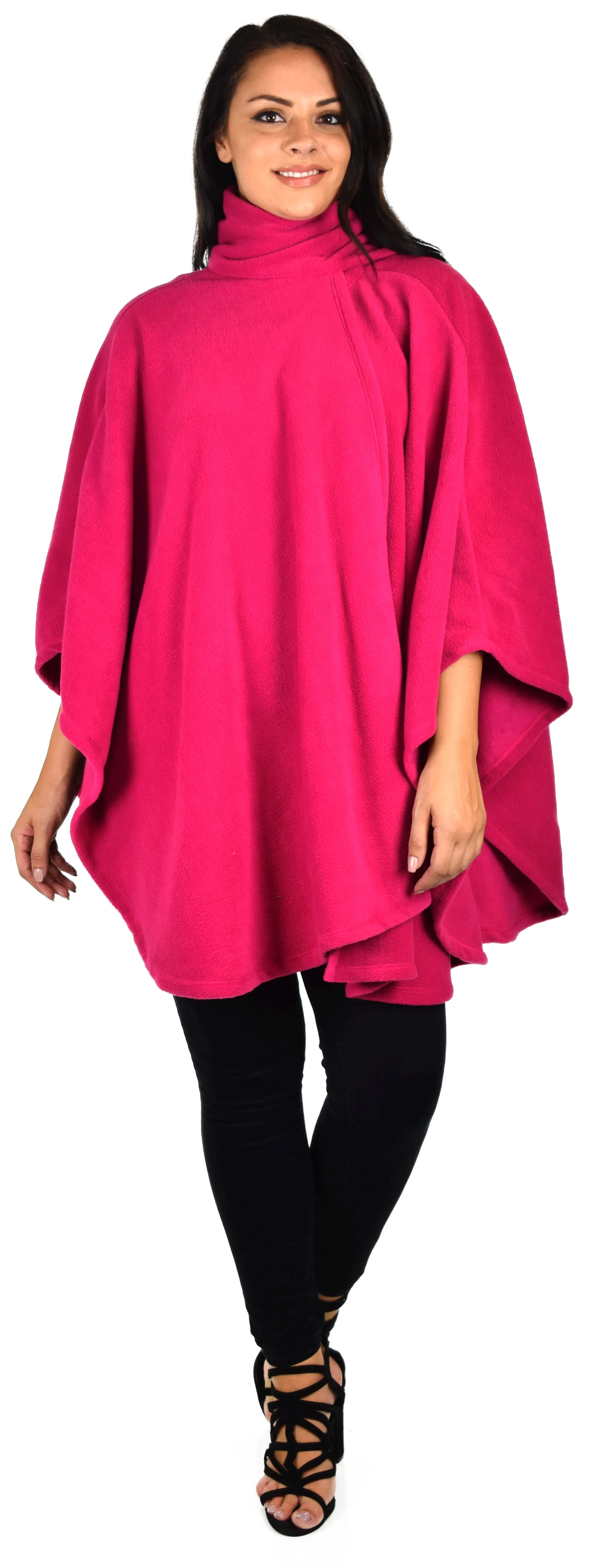 Ultimate Travelers Full Size Poncho, Plus Size Poncho, Fleece Cape, Fleece poncho, Plus size Clothing, Comfortable, Stylish with Muffler.