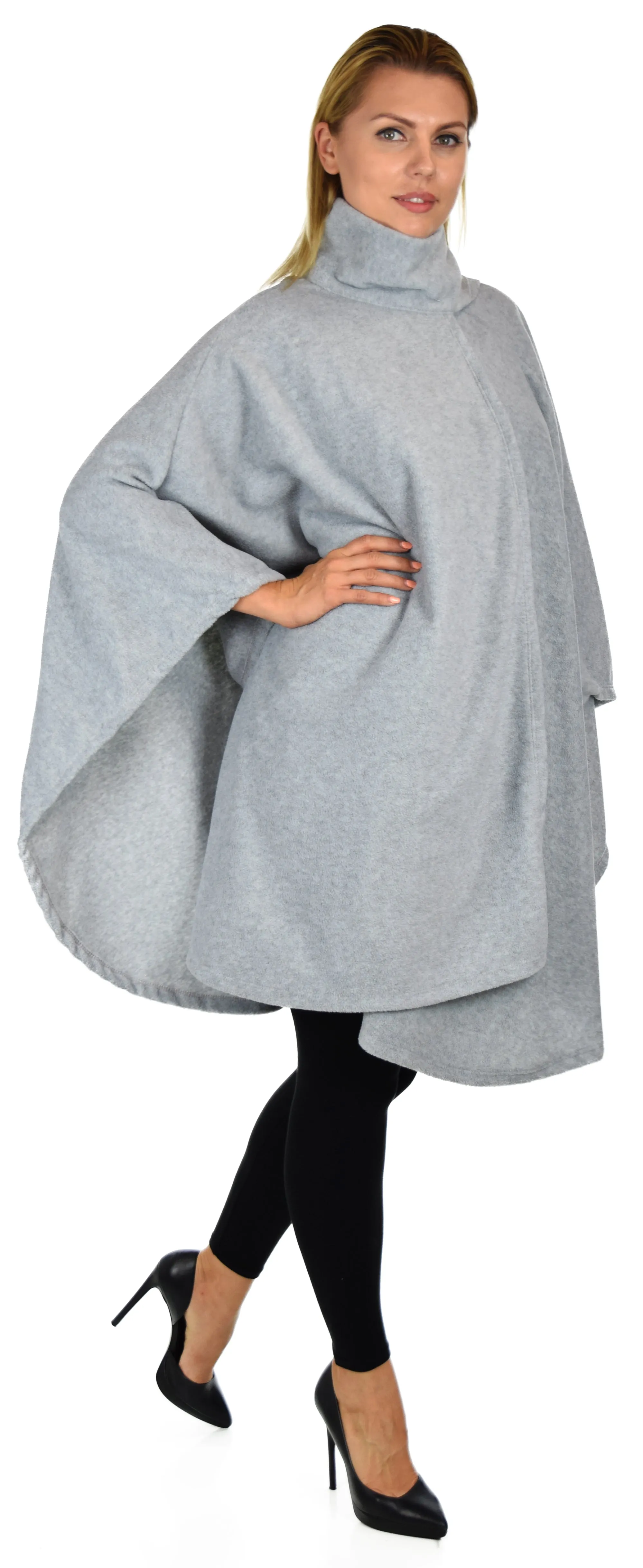 Ultimate Travelers Full Size Poncho, Plus Size Poncho, Fleece Cape, Fleece poncho, Plus size Clothing, Comfortable, Stylish with Muffler.