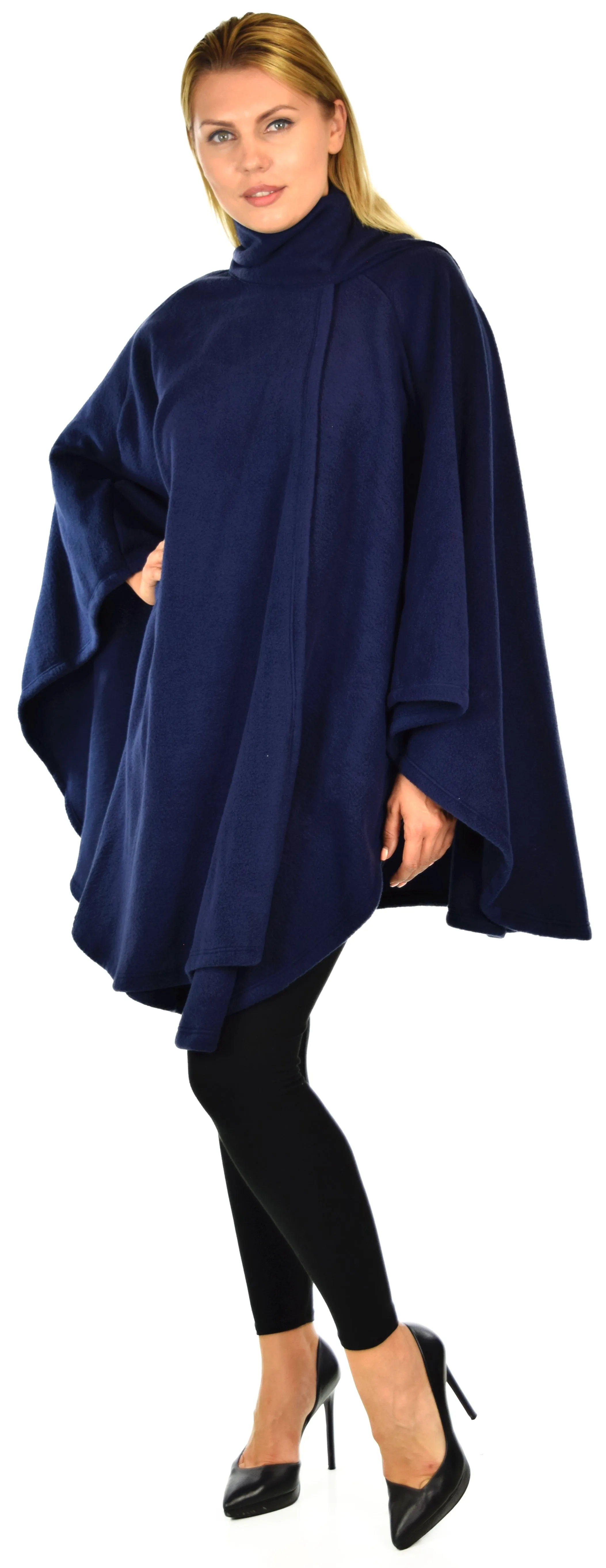 Ultimate Travelers Full Size Poncho, Plus Size Poncho, Fleece Cape, Fleece poncho, Plus size Clothing, Comfortable, Stylish with Muffler.