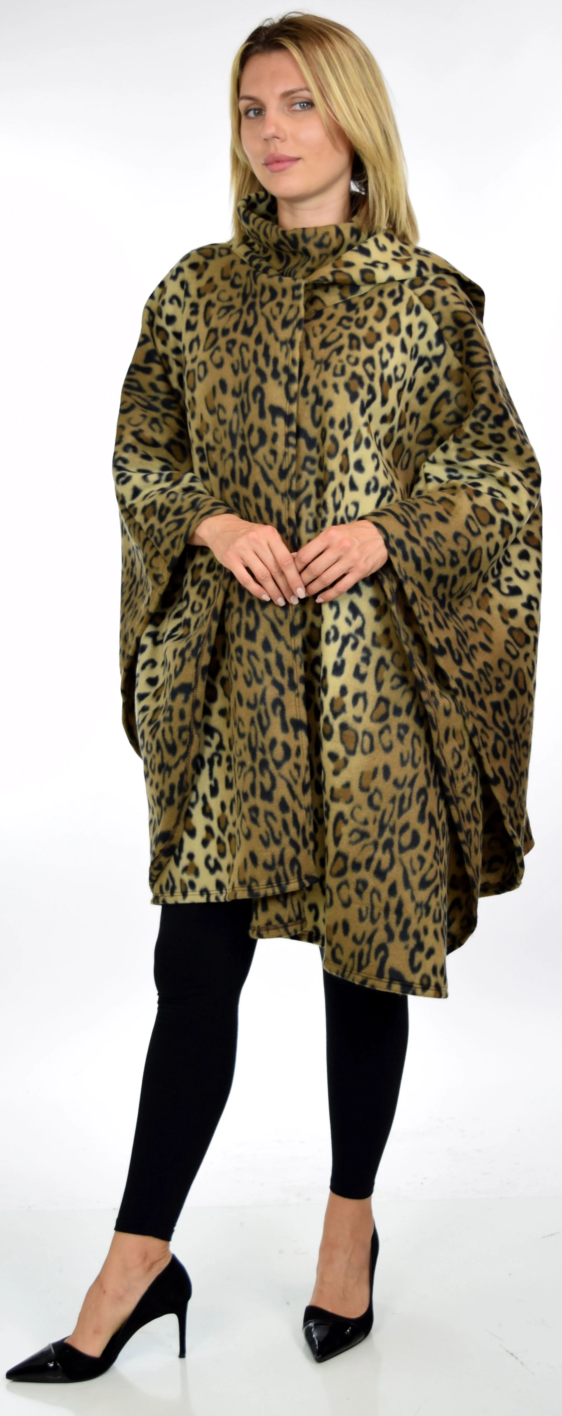 Ultimate Travelers Full Size Poncho, Plus Size Poncho, Fleece Cape, Fleece poncho, Plus size Clothing, Comfortable, Stylish with Muffler.