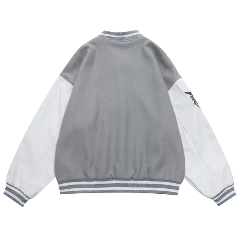 Varsity Bomber Jacket Jacket Men's Autumn Jacket Student Color Blocking Baseball Uniform
