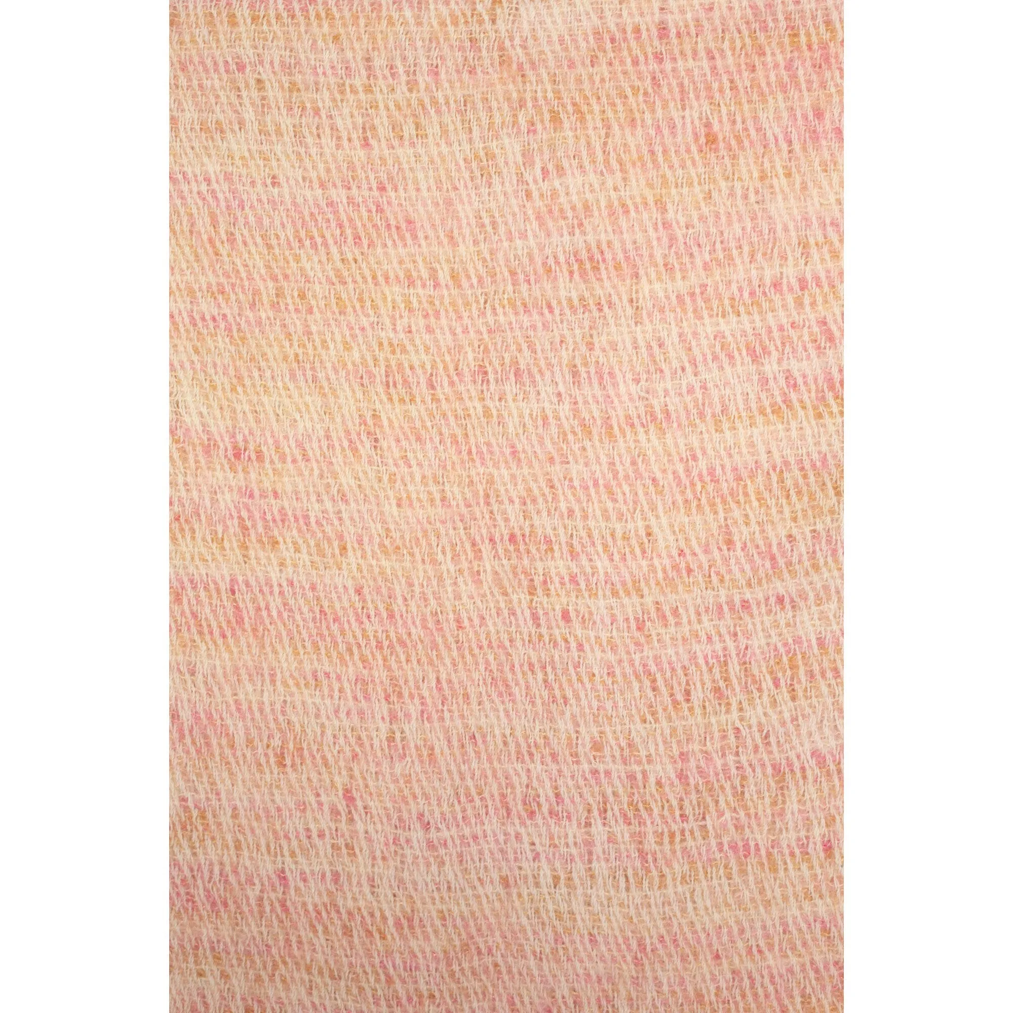 Vintage 70s Hand Knit Wool Striped Large Fringe Scarf