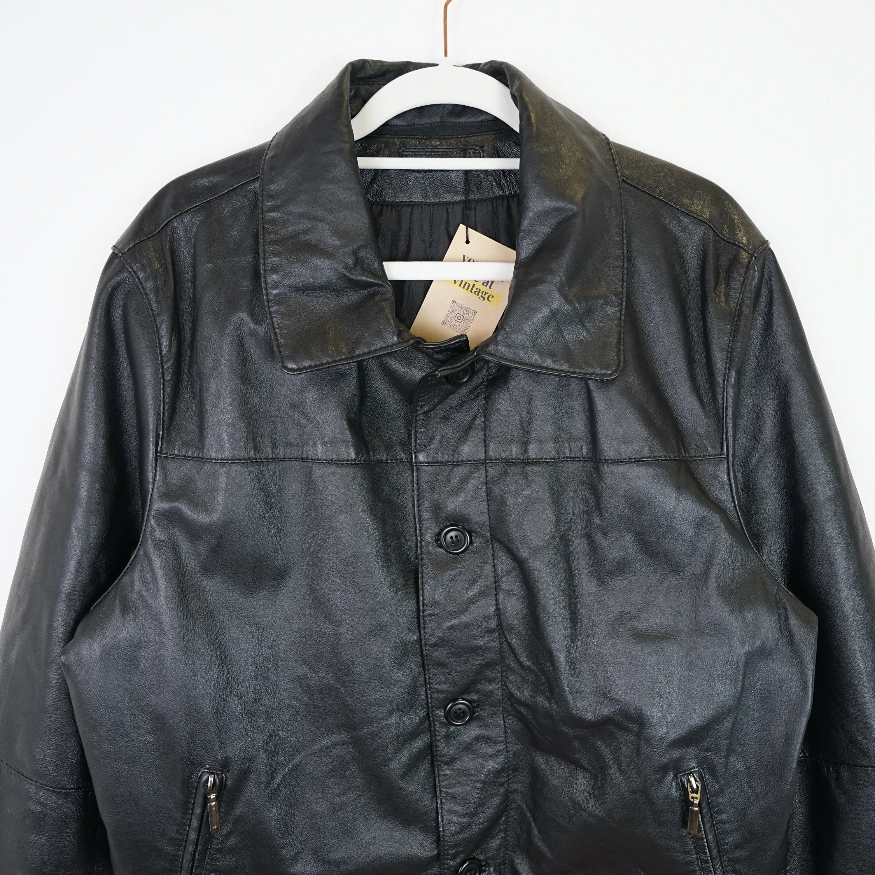Vintage leather jacket men size L