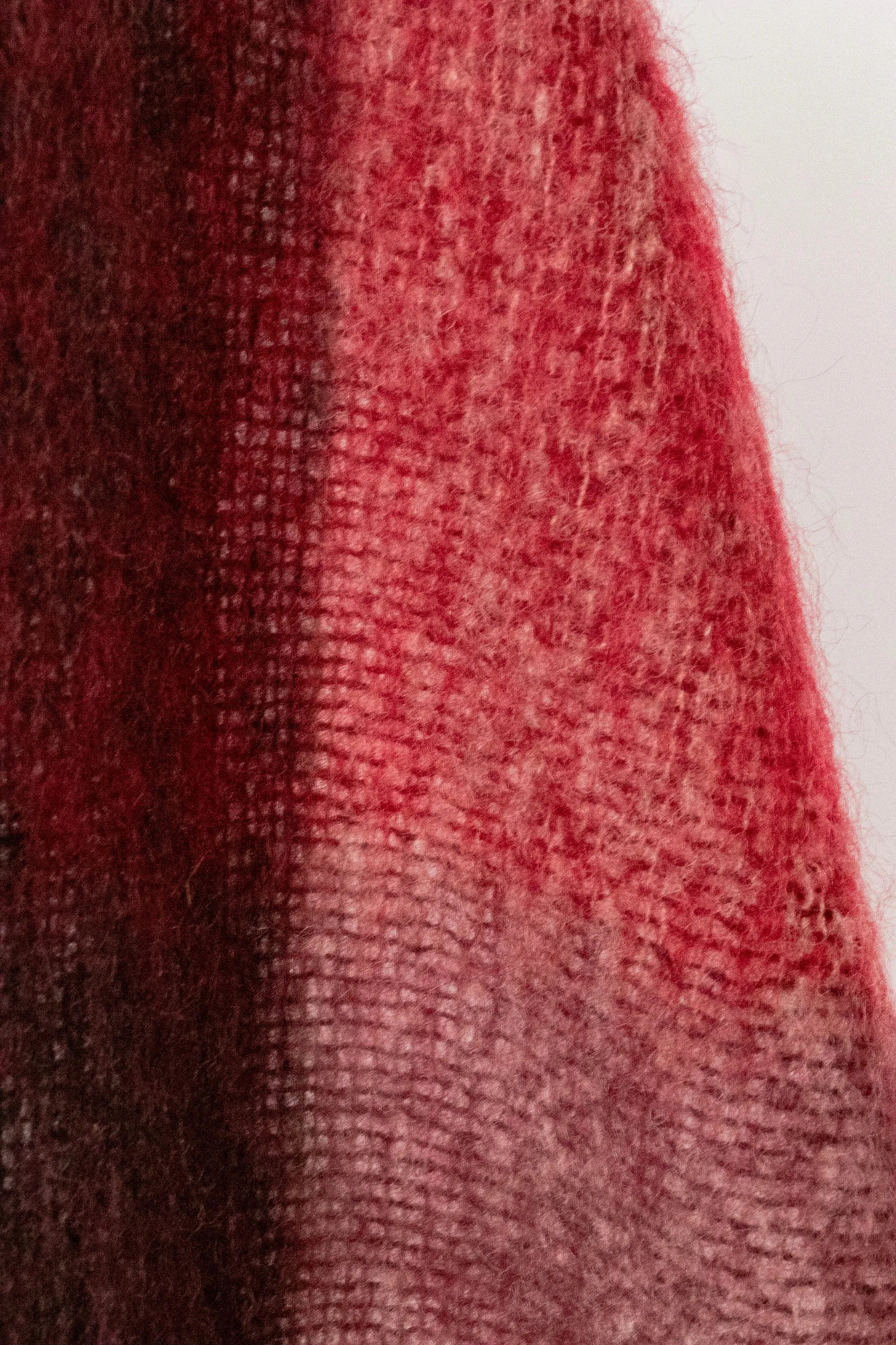 Vintage Mohair Wool Scarf Knit Shawl Plaid Oversized Wrap