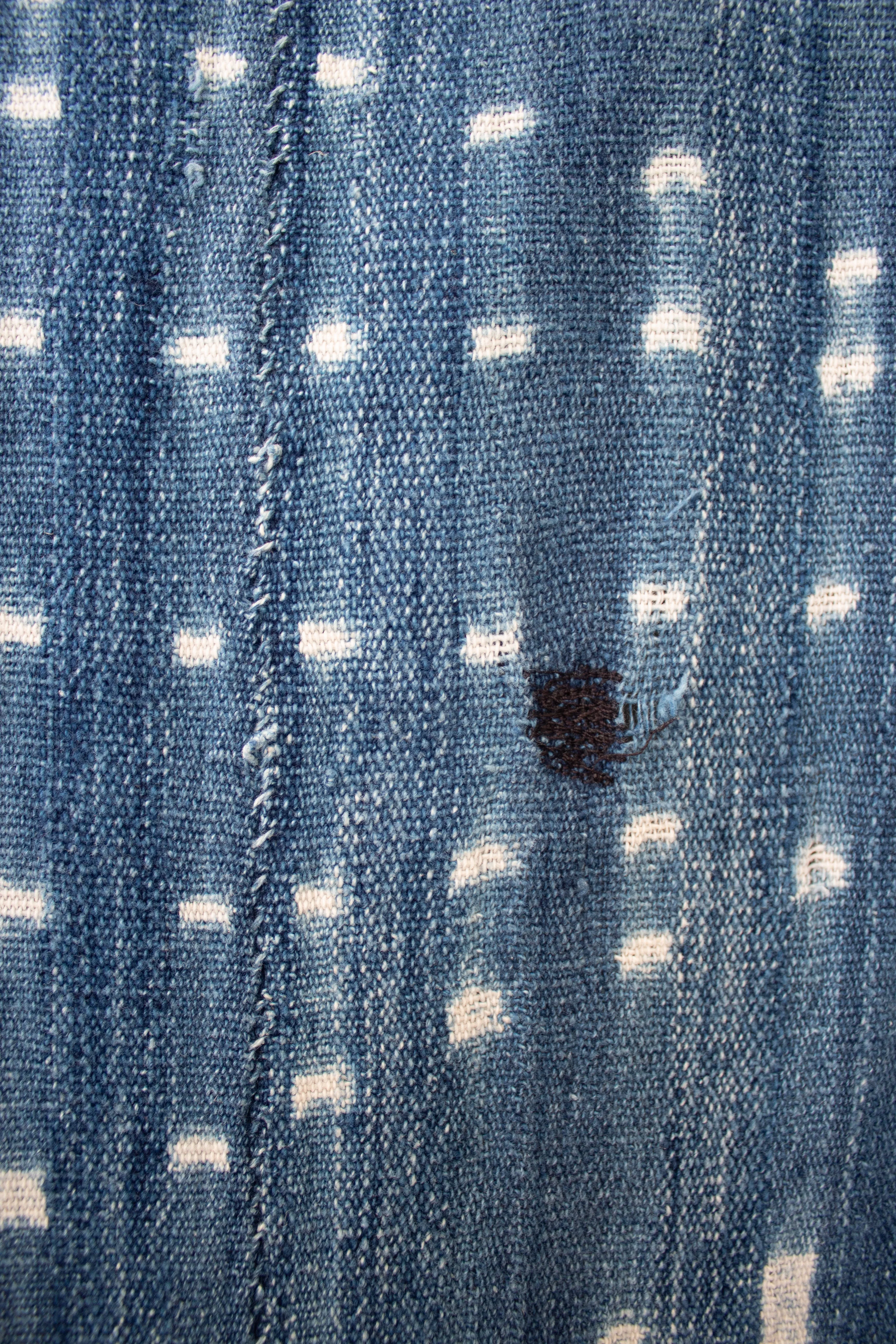 Vintage Mossi Indigo Stitch-Resist-Dye Scarf