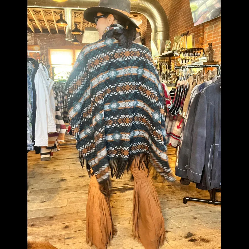 Wrap Poncho - Black/Rust - SHCC1