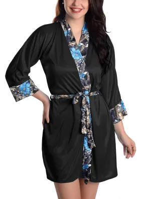 Xs and Os Women's Satin Nightwear Belted Robe
